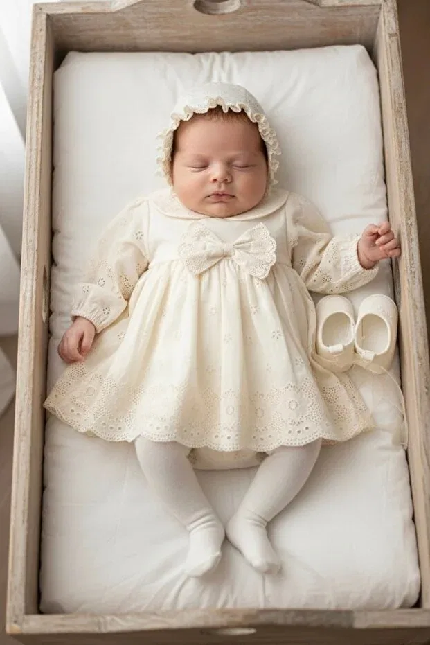 Детский комплект для девочек с кружевом Magnolia Cherub Baby, Beige