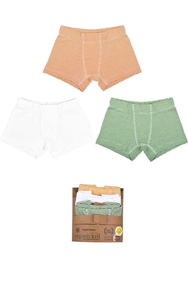 Детский комплект боксеров для мальчиков хлопковый Jungle Organickid, Orange-Green-White