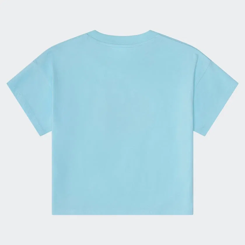 Детский комплект футболки и велошорт с принтом adidas, Frozen Blue — фото 3