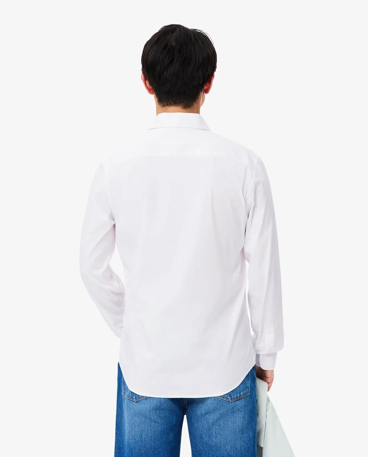 Мужская рубашка из эластичного поплина с длинным рукавом Lacoste, Blanco — фото 2