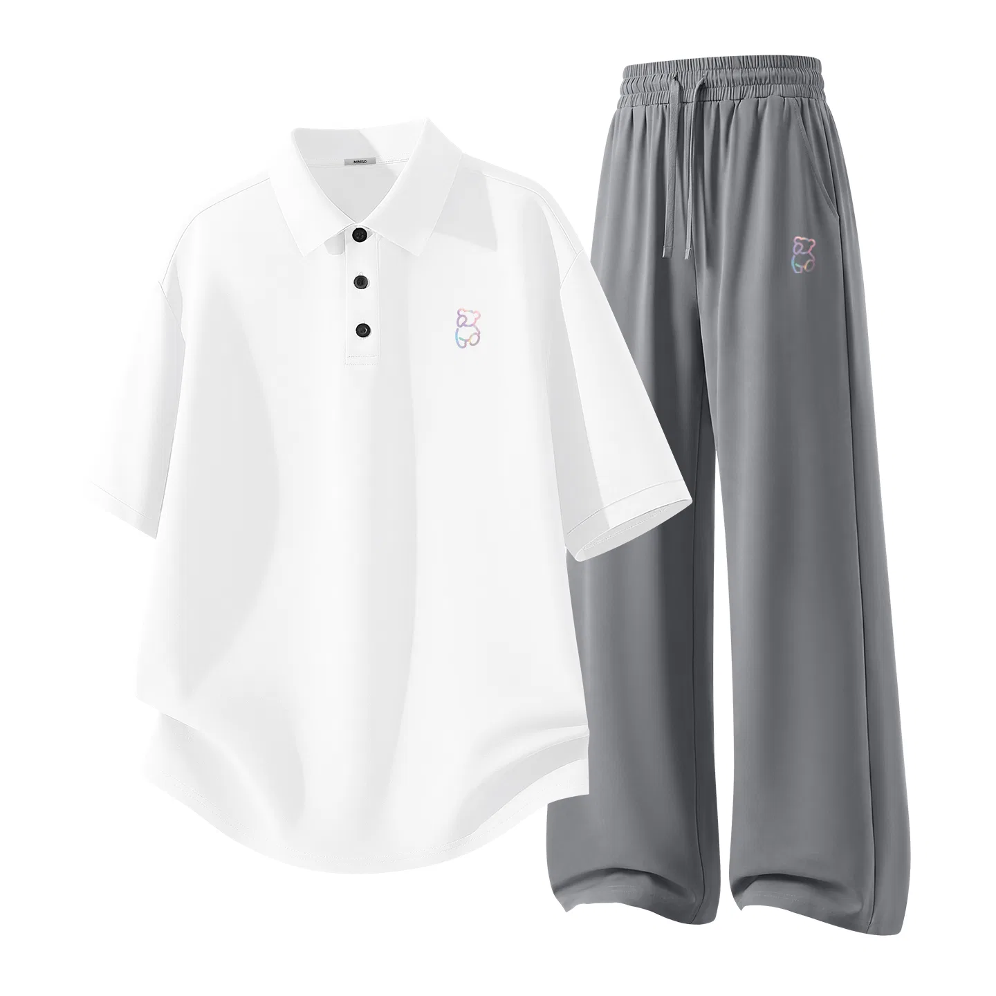 Детский комплект спортивной одежды с принтом MINISO, White Dark Gray