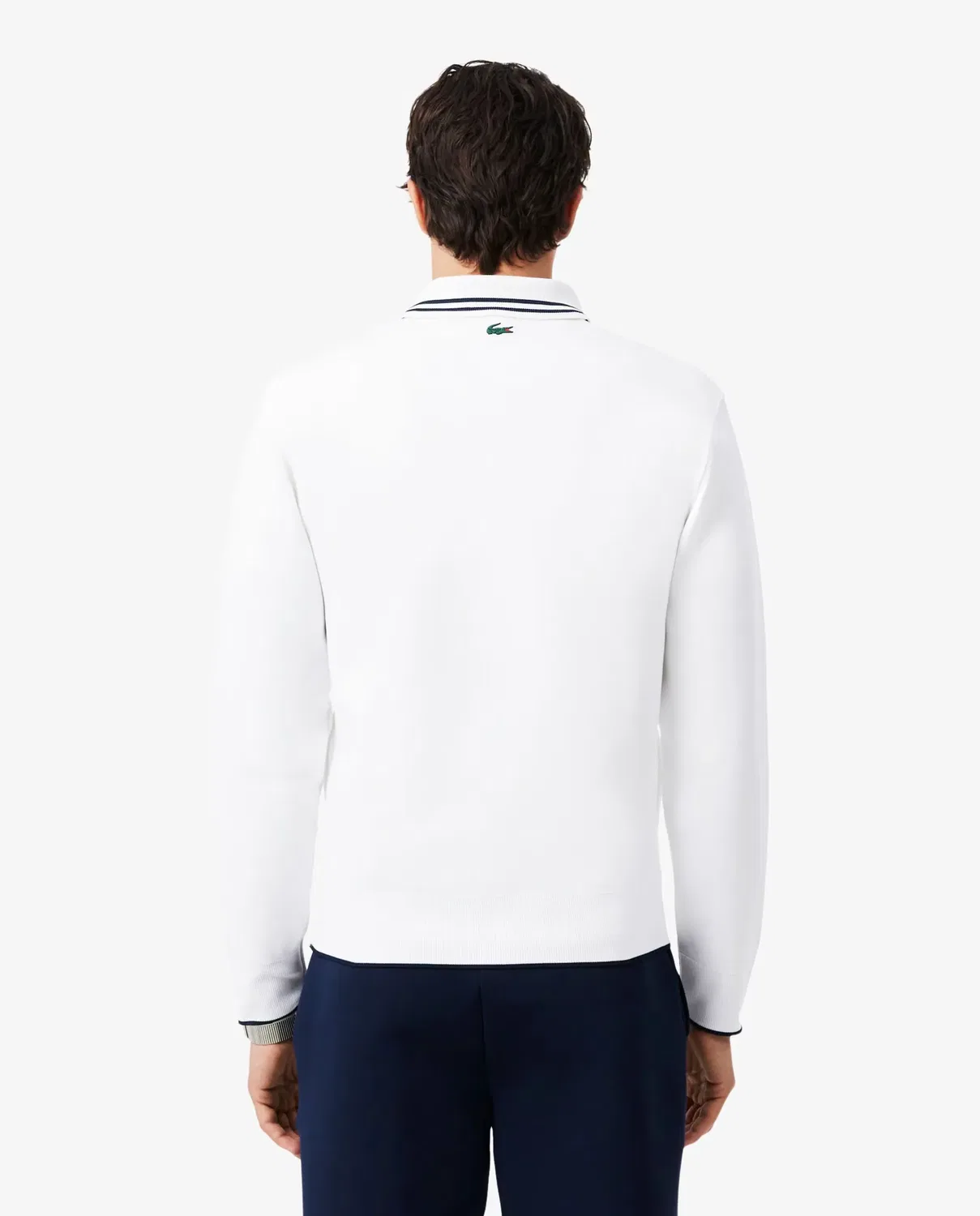Теннисная кофта Lacoste Heritage с молнией и воротником-поло, мужская, Blanco — фото 2