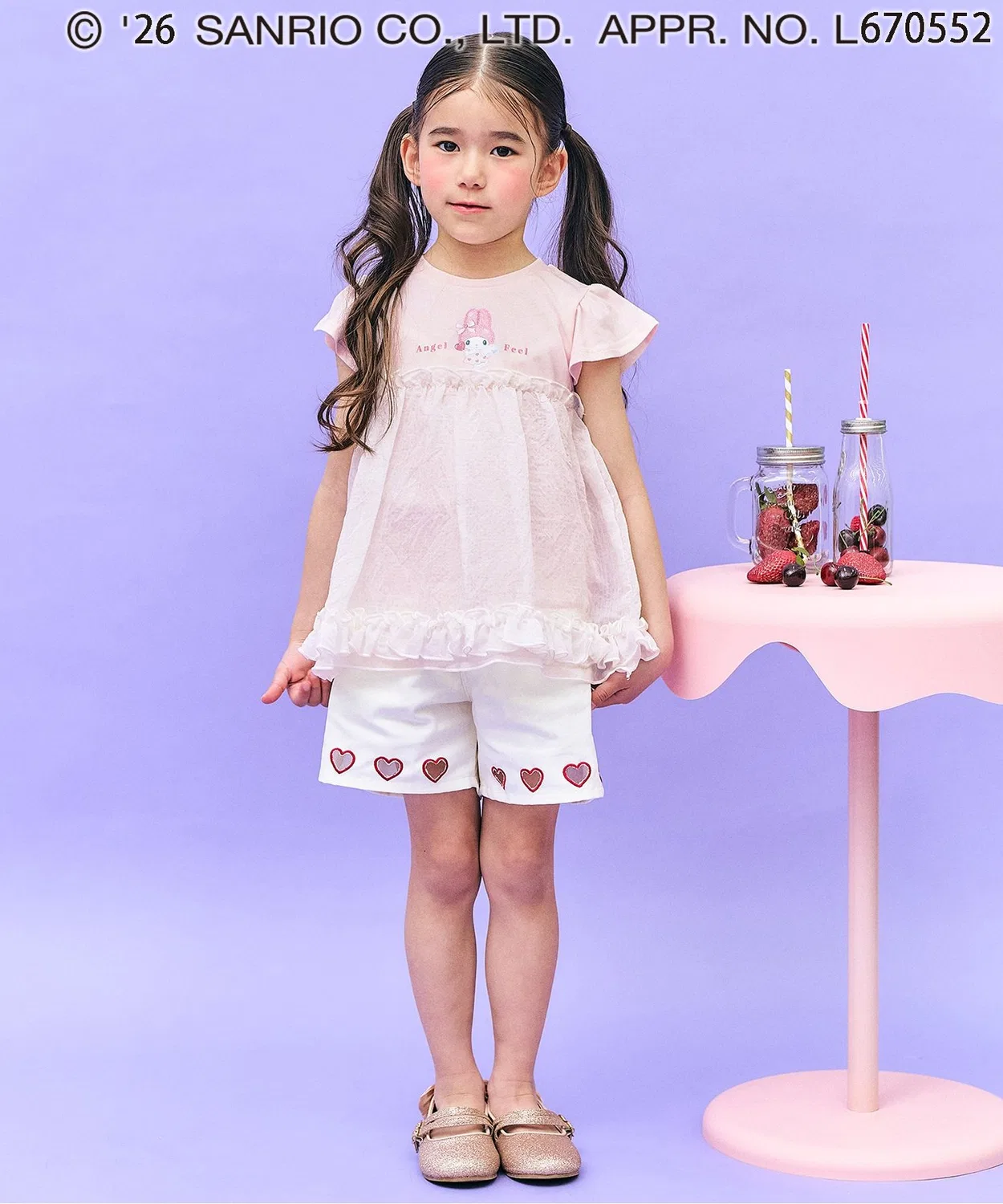 Детская туника с принтом My Melody и Kuromi, модель Kirakira Print, sanrio, Lavender — фото 2