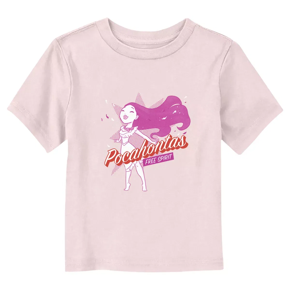 Детское футболка с принтом Pocahontas Free Spirit Character Disney, Light Pink