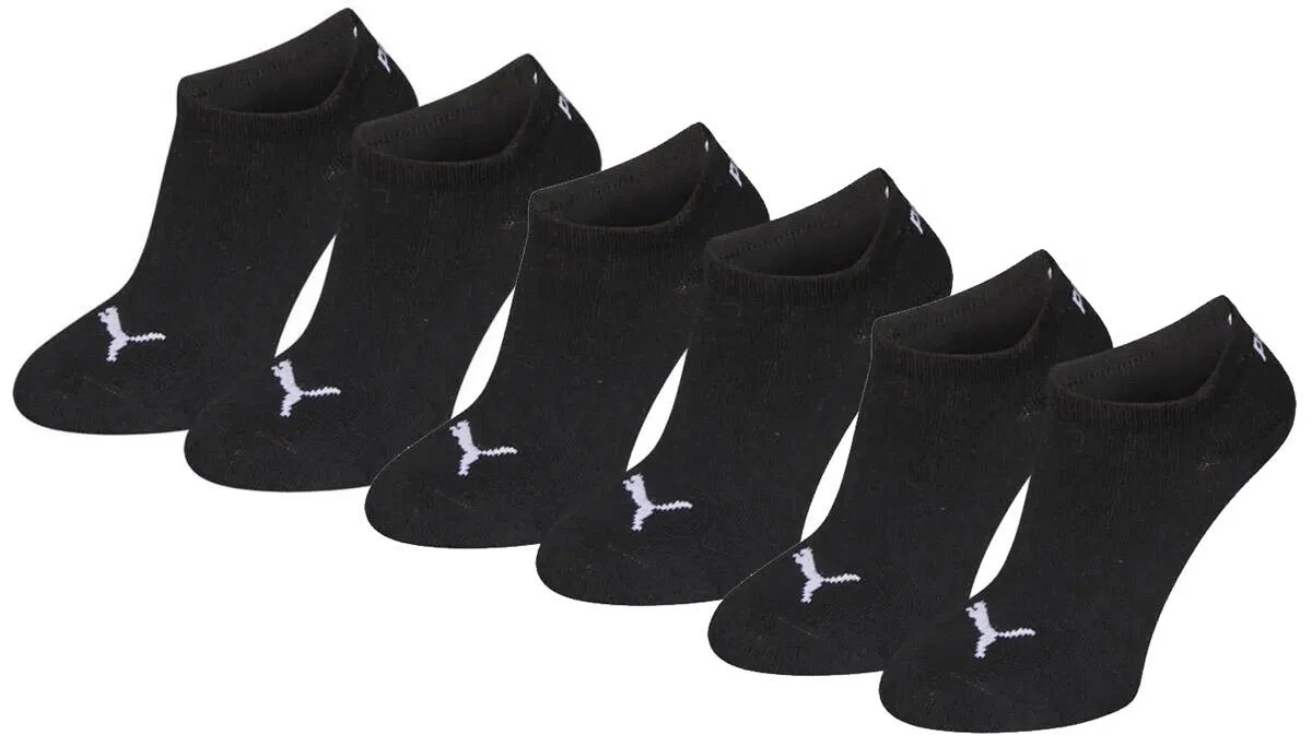 Детские носки-невидимки Puma Invisible 3x2 pack, Черный
