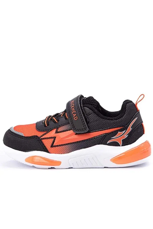 Детские кроссовки для девочек с липучками Cyrus Kids Buckhead, Black-Orange