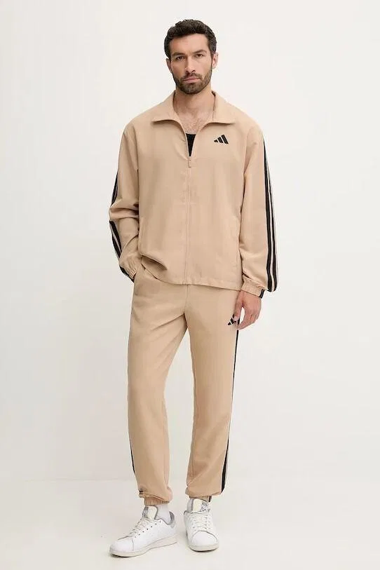 Мужской спортивный костюм с молнией adidas Sportswear Basic 3-Stripes Woven, Beige