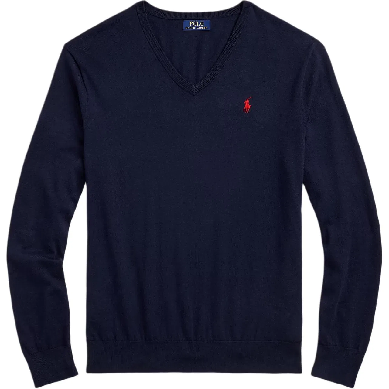 Мужской свитер с V-образным вырезом и логотипом Polo Ralph Lauren, Синий