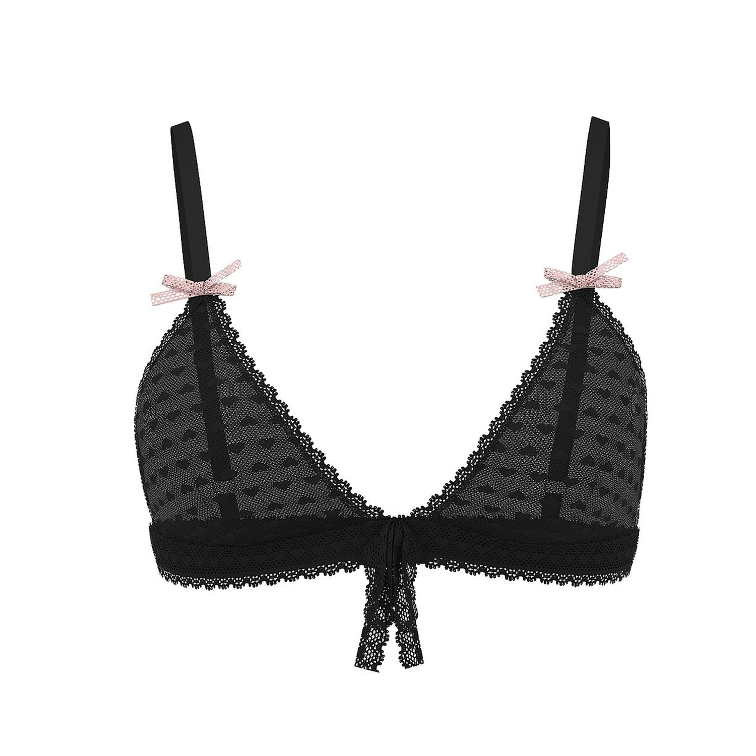 

Бюстгальтер Victoria's Secret Heart Lace Unlined Triangle, черный