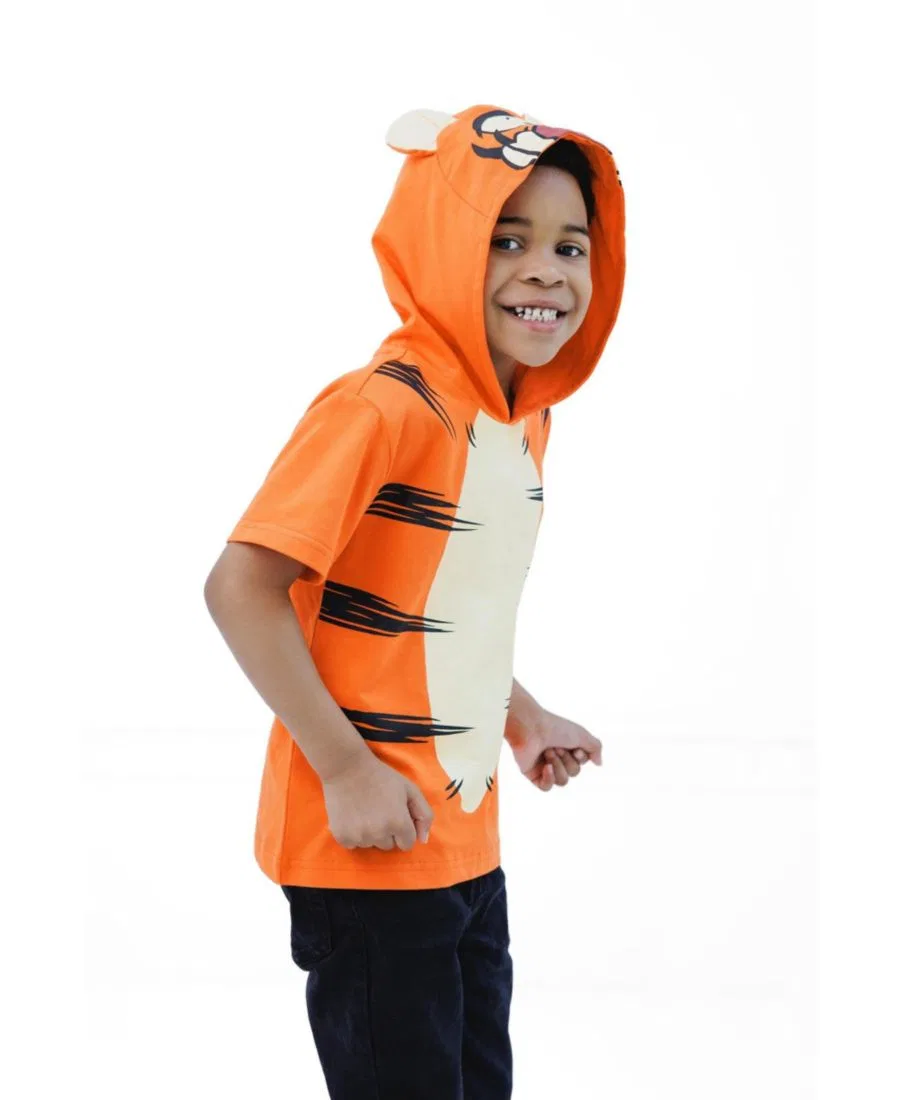 Детская футболка-худи с капюшоном и 3D ушками Tigger Orange Black Nightmare Before Christmas — фото 2