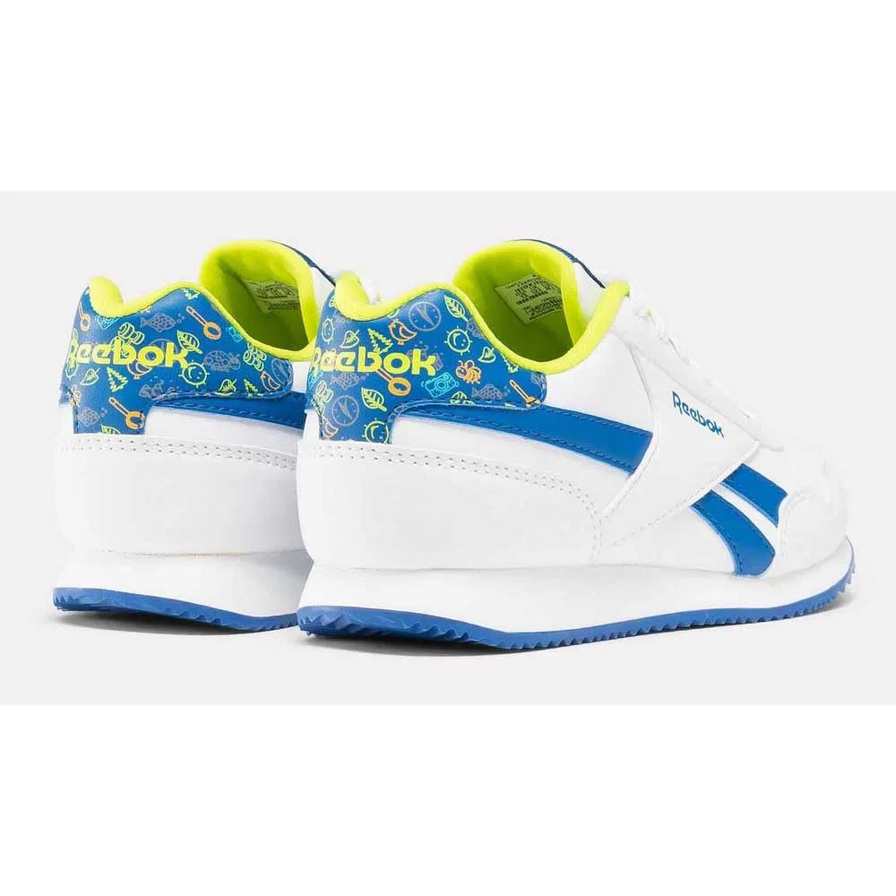 Детские кроссовки для мальчиков с закрытым носком Reebok Royal Classic Jogger 3 Shoes, White Vectorblue Acidyellow — фото 4