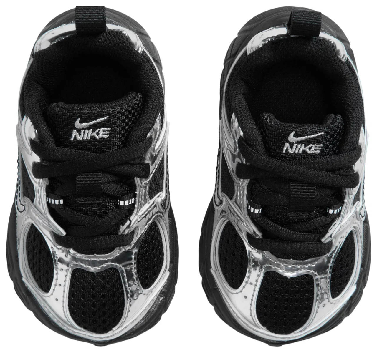 Детские кроссовки для мальчиков с дышащим сетчатым верхом Nike V5 RNR Shine, Black/Mtlc Silver — фото 4