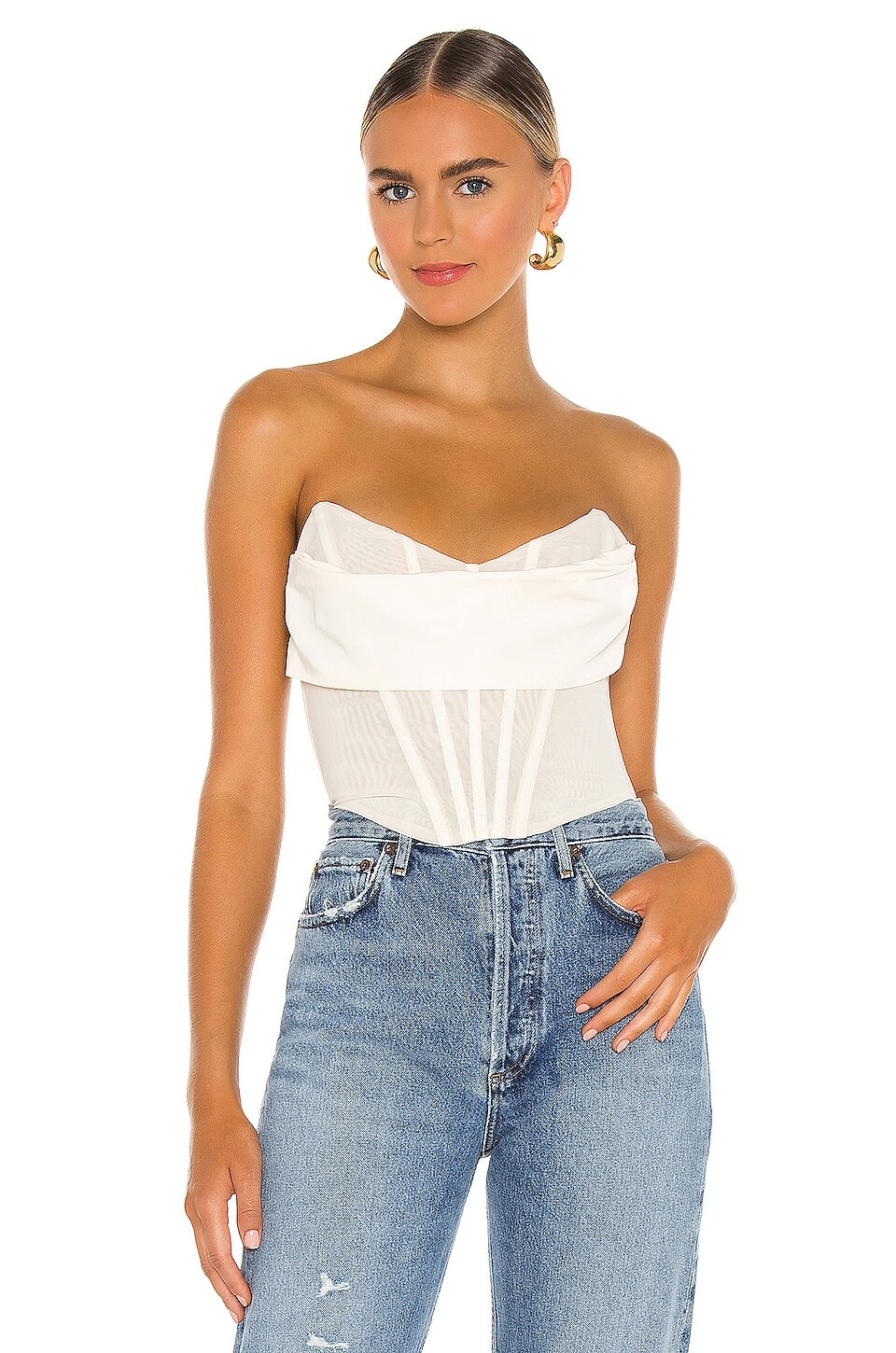 

Топ NBD Hailee Bustier, слоновая кость