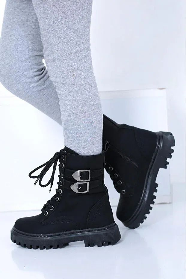 Детские ботинки для девочек на плоском ходу Lady Classy, Black
