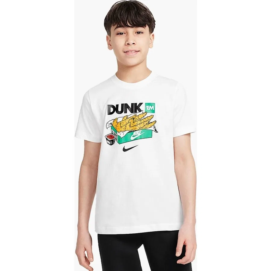Футболка с коротким рукавом Cotton Dunk Kids Tee Nike, Белый