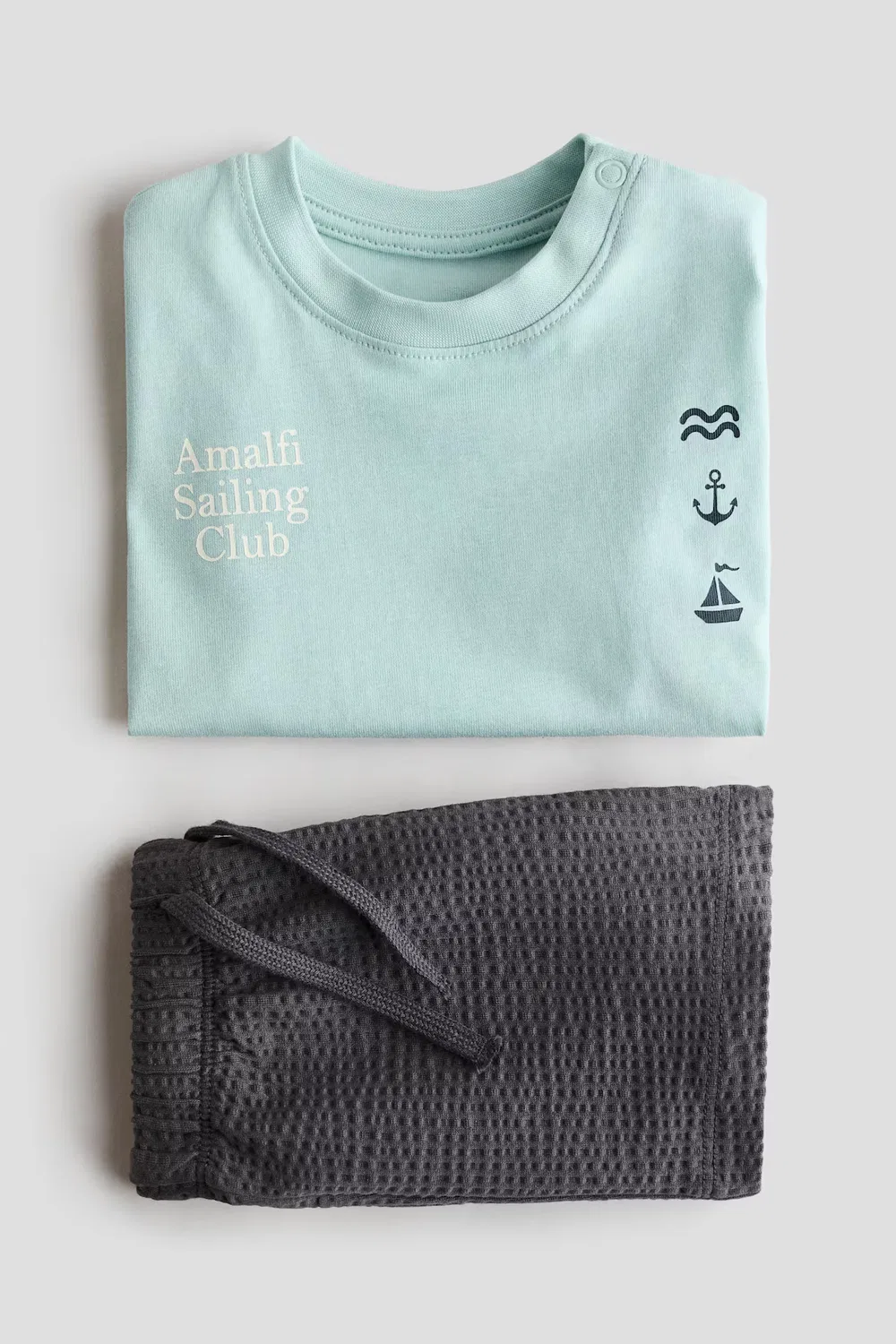 Комплект из двух предметов из хлопкового трикотажа H&M, Türkis/Amalfi Sailing Club — фото 2