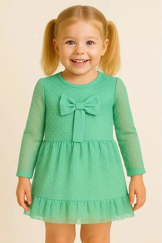 Детское платье для девочек с длинным рукавом Yumurcak, Cascade Green
