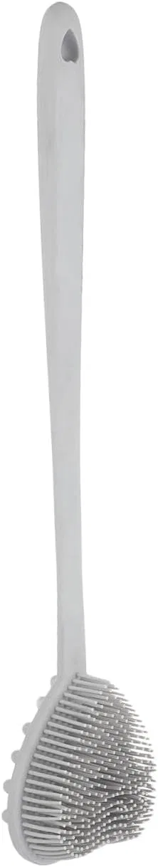 Щетка для тела силиконовая, STOBAZA, сердцевидная, 40x8x4 см, Белый