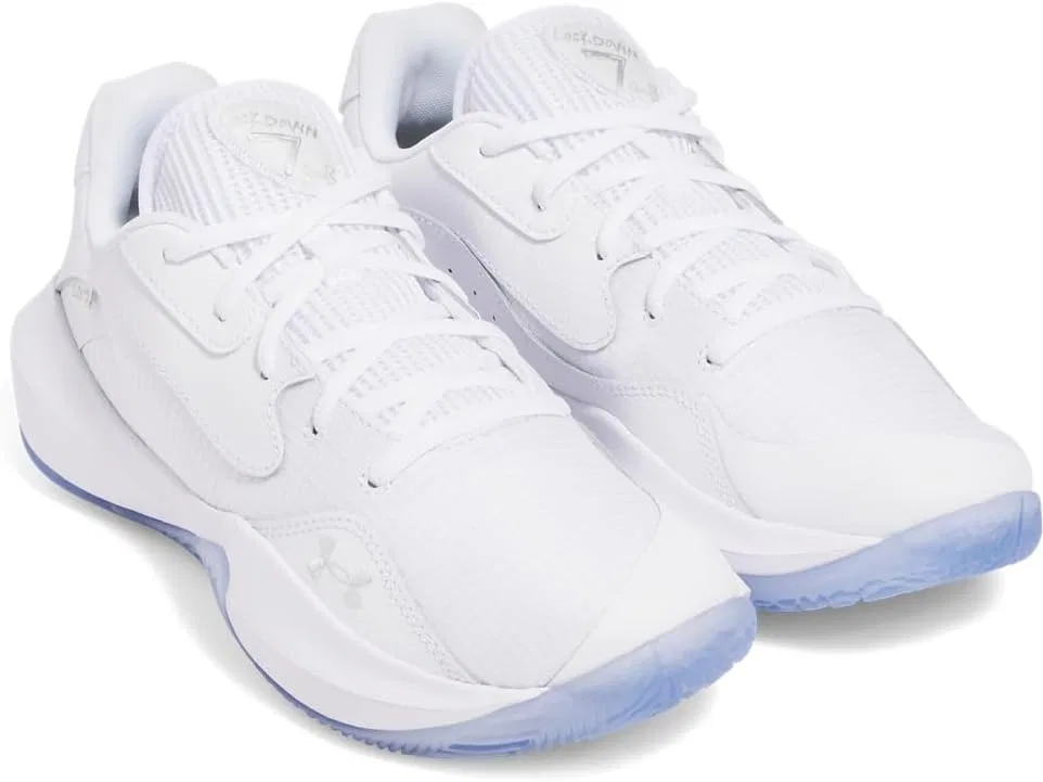 Мужские баскетбольные кроссовки Under Armour UA Lockdown 7 Low, White Metallic Silver — фото 2