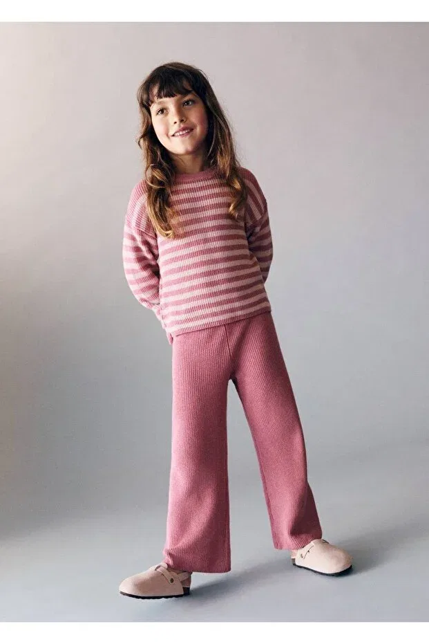 Детские брюки для девочек хлопковые Mango Baby, Cherry Red — фото 2