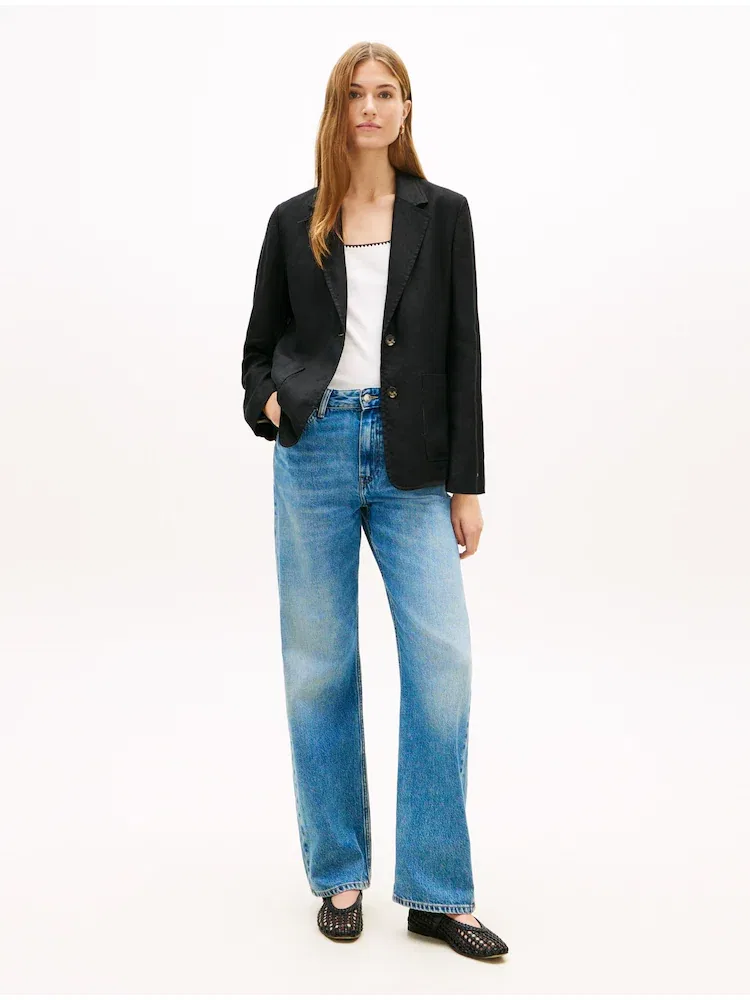Жакет из льняной смеси Regular Fit TOMMY HILFIGER, Black — фото 2