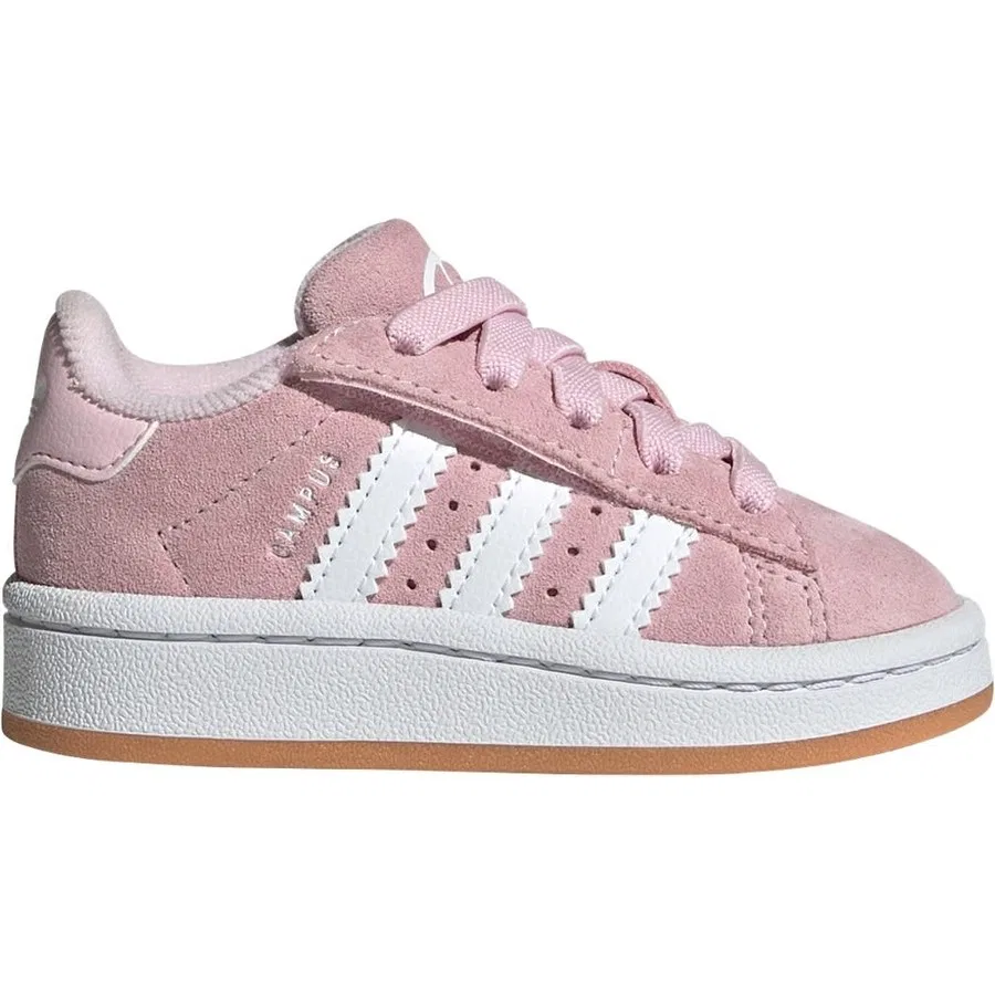 Детские кроссовки из кожи с эластичными шнурками Campus 00s adidas, Розово-белый