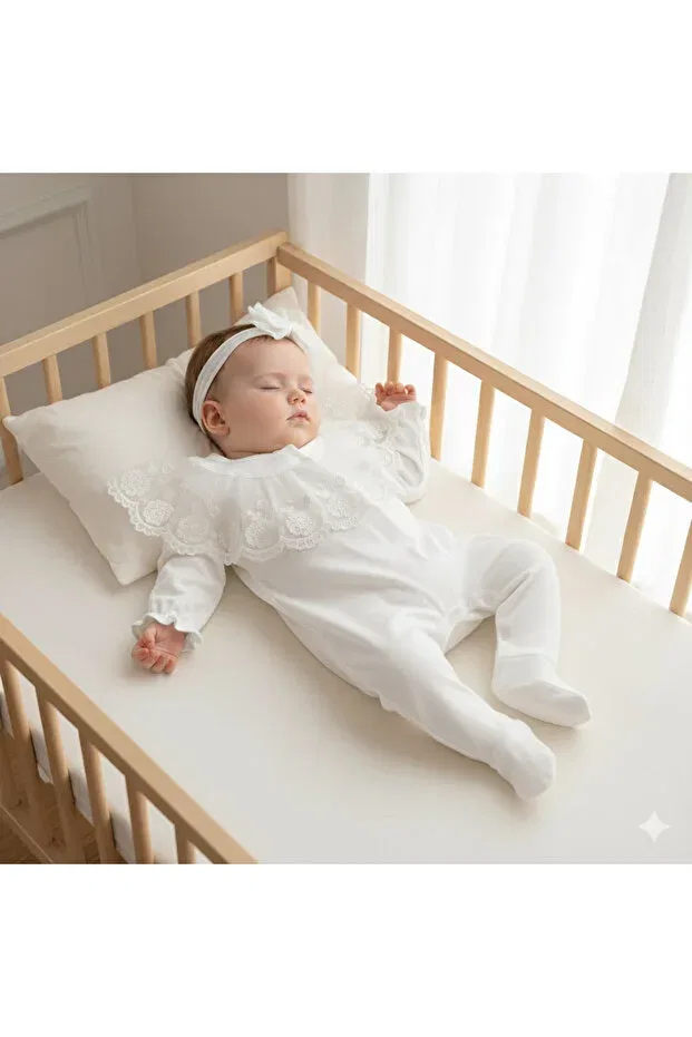 Детский комбинезон для девочек хлопковый Miniday Baby, Ecru