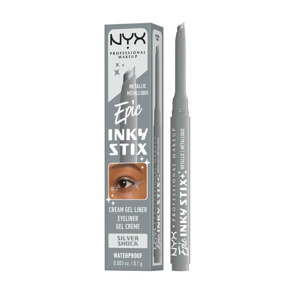 

Кремово-гелевая водостойкая подводка для глаз Nyx Professional Makeup Epic Inky Stix, Silver Shock, 0.1 г