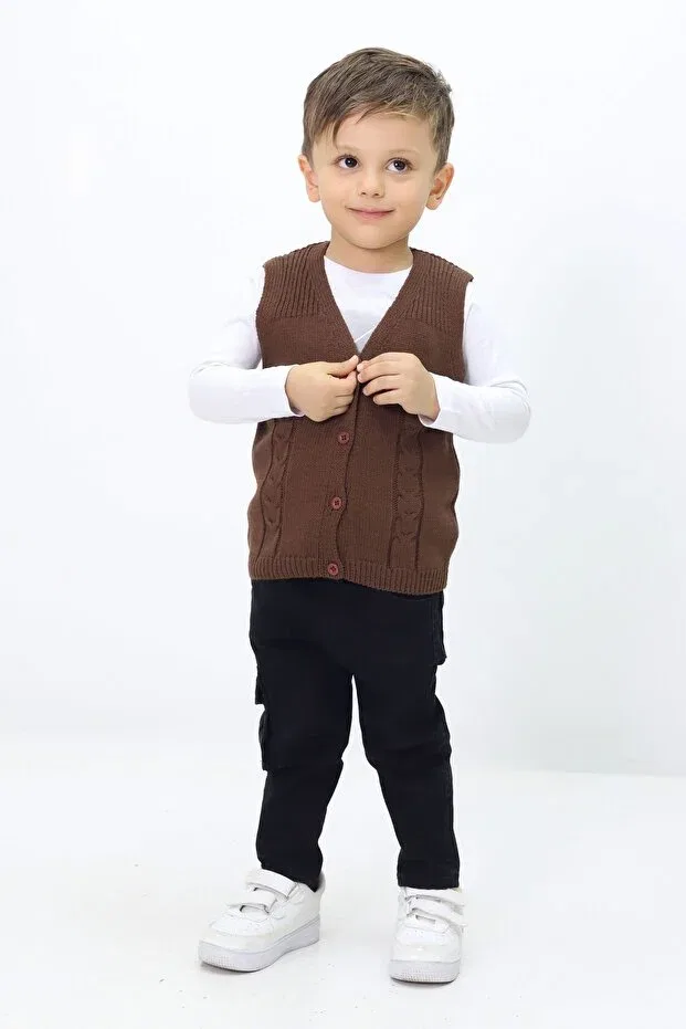 Детский кардиган без рукавов Cloudy Kids, Brown