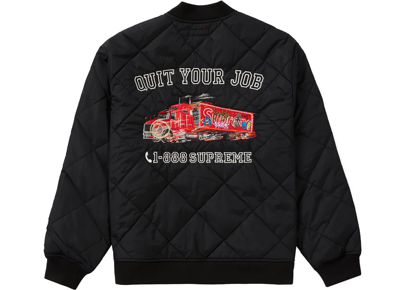 Мужская стеганая рабочая куртка Quit Your Job Supreme, Black