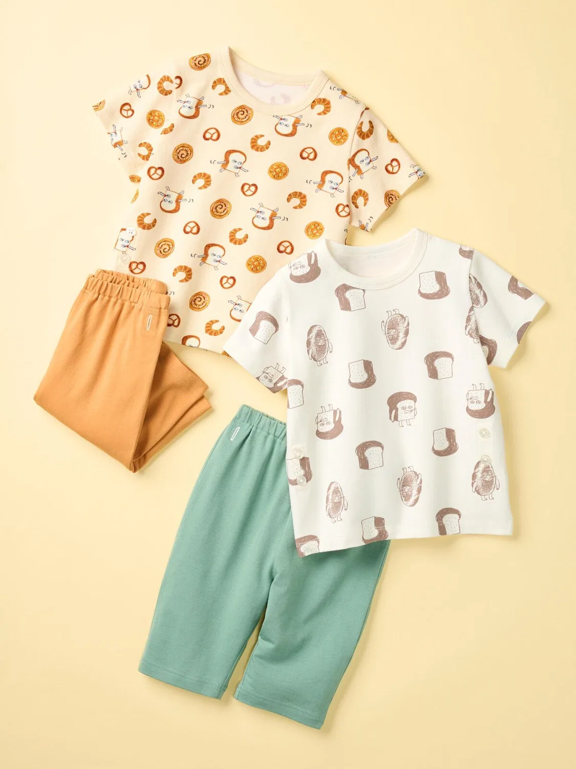 Пижама Uniqlo «похититель хлеба», детская, с коротким рукавом, зеленый — фото 2