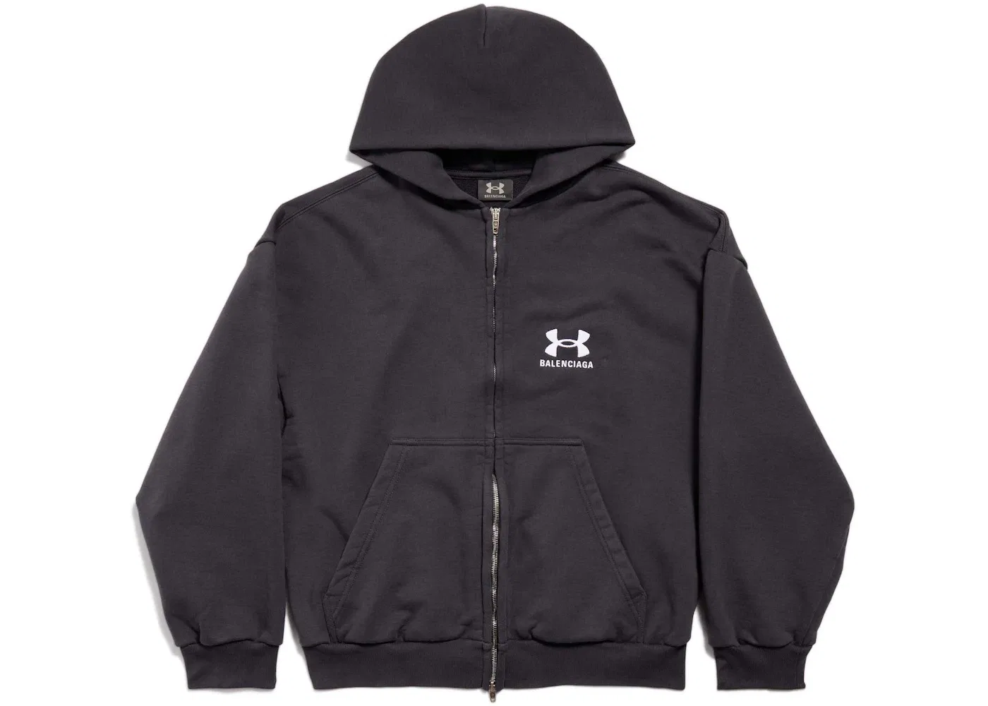 Унисекс худи на молнии с принтом Hoodie Regular Fit Balenciaga, Black/White