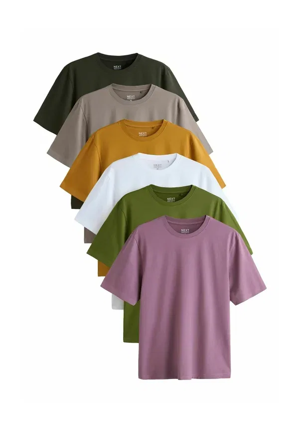 Футболки 6 шт., хлопок, Standard, Next, White, Olive, Green, Stone, Purple, Yellow, белый/зеленый/желтый/фиолетовый — фото 2