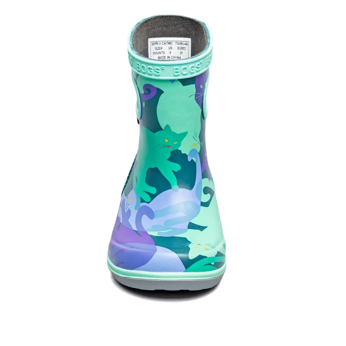 Детские сапоги-дождевики с принтом Skipper II Bogs, Teal Multi — фото 2