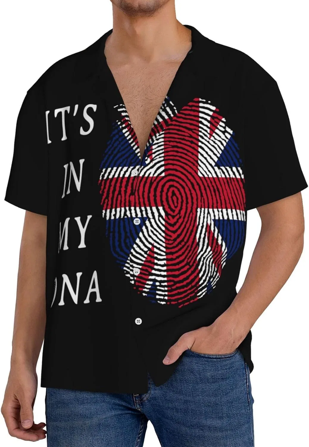 Мужская повседневная рубашка с принтом Britain Generic, Black