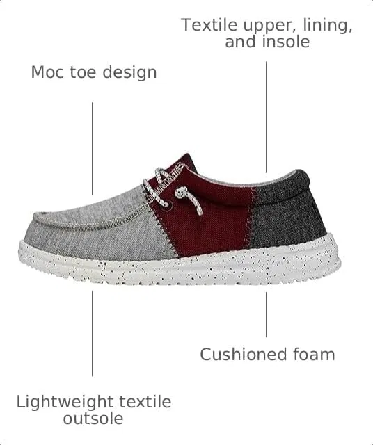 Детские мокасины для мальчиков Wally Tri-Varsity HEYDUDE, Crimson — фото 3
