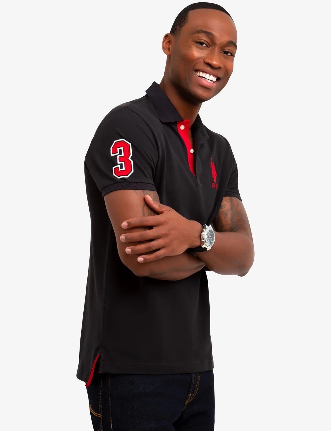 

Футболка поло U.S. Polo Assn. Slim Fit Stretch Solid, черный