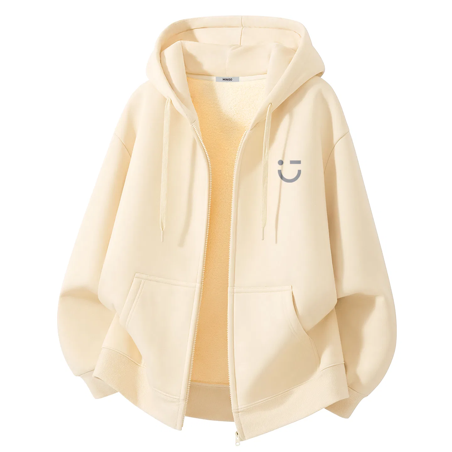 Детский свитшот с принтом Smiley Face MINISO, Light Beige