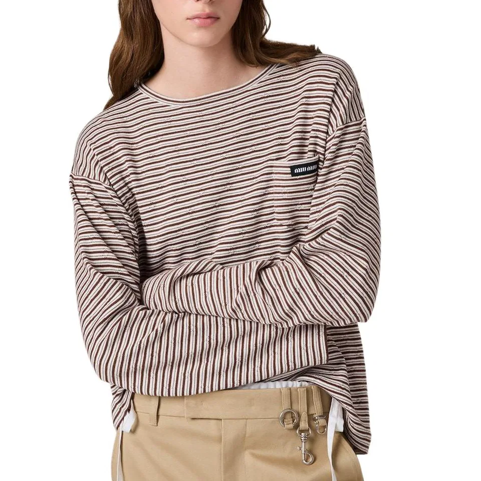 Женский свитер Umber Crew Neck Moderate Straight Fit MIU MIU, Umber — фото 3