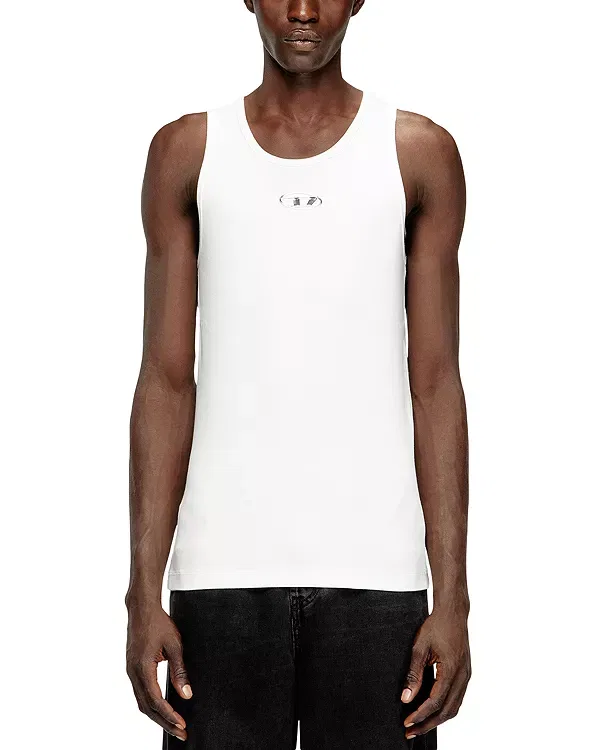 Мужская футболка без рукавов с принтом Logo Graphic Tank Top Diesel, кремовый