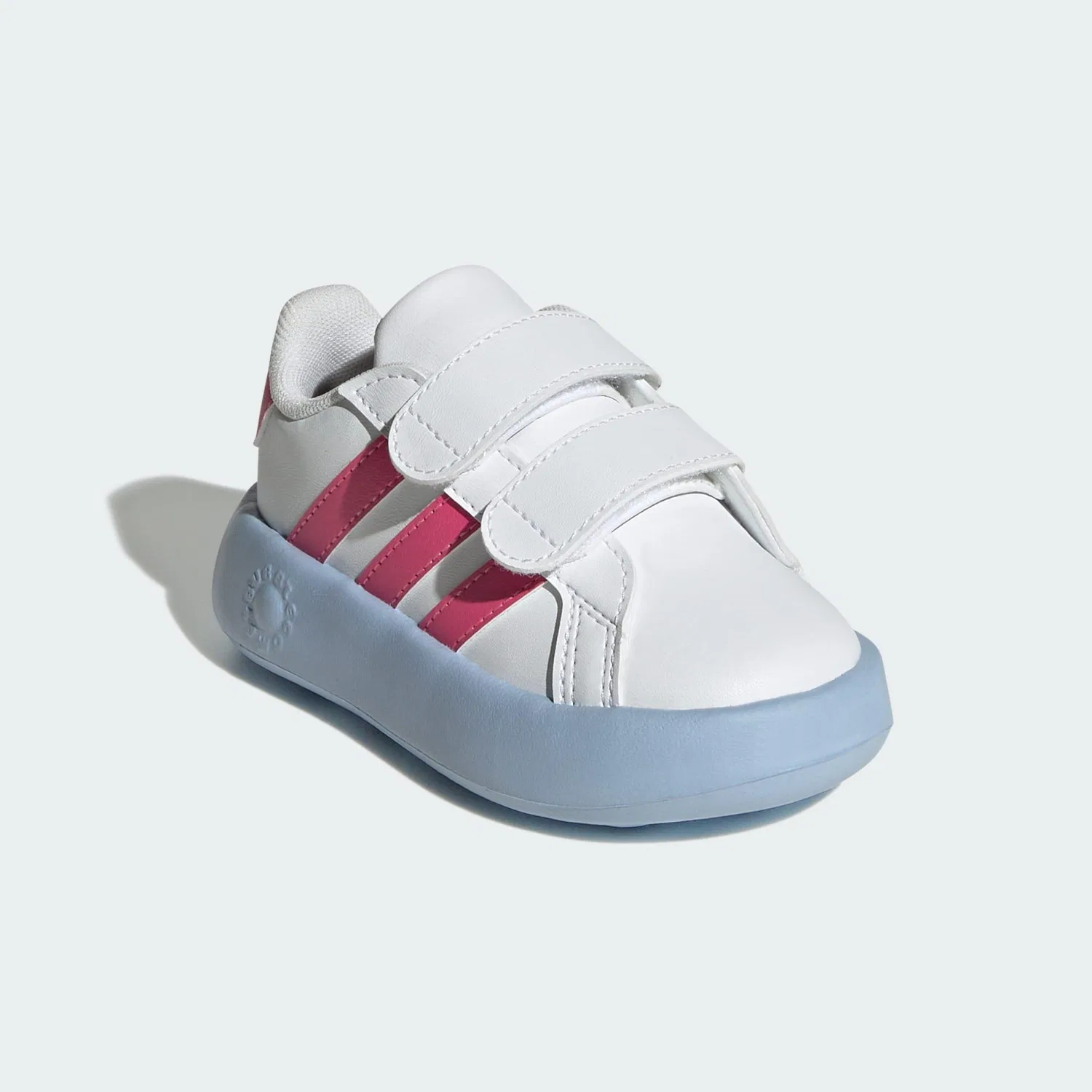 Детские кроссовки с закрытой пяткой Grand Court 2.0 Kids Adidas, Weiss Magentapink Kometblau — фото 3