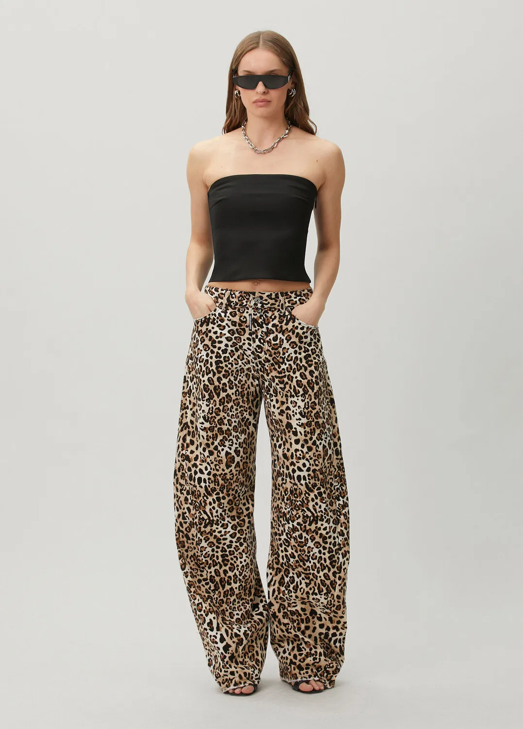 Джинсы свободные Dsquared2 Wild2 Loose Twst, Leopar
