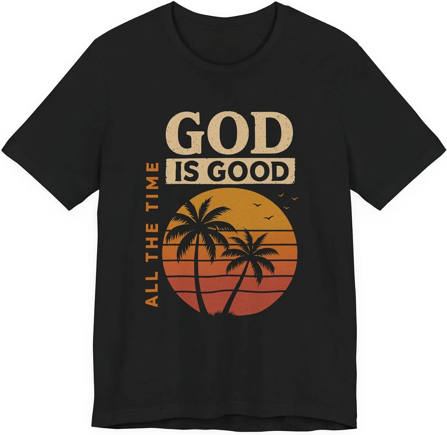 Футболка с надписью God Is Good All The Time Bella Canvas 3001, Black