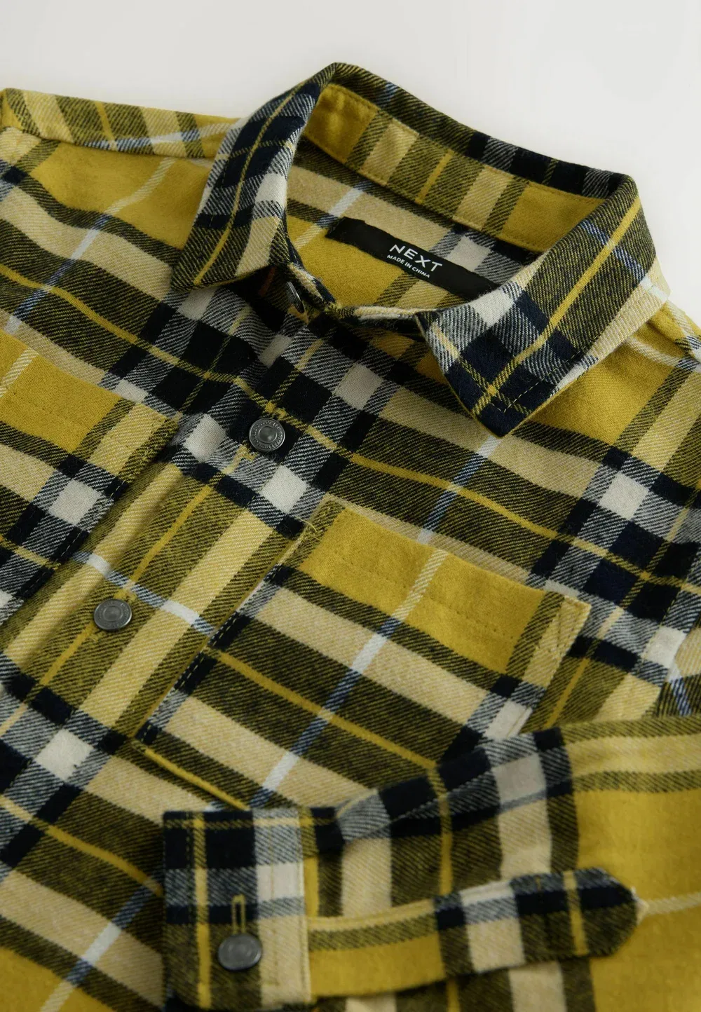 Рубашка в клетку с длинными рукавами, стандартного кроя Next, Yellow Check — фото 2