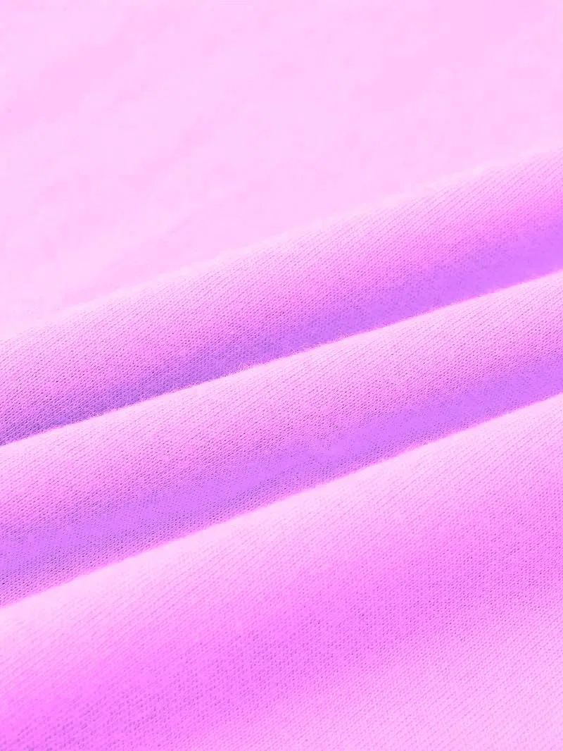 Женская футболка с буквенным принтом V-образным вырезом, Pink — фото 4