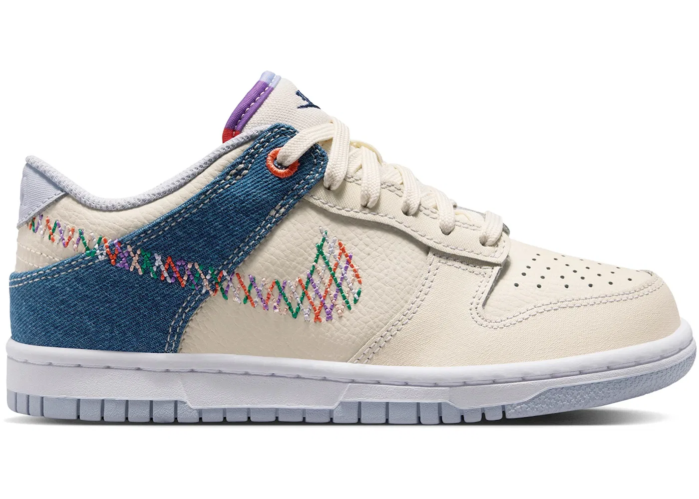 Детские кроссовки Lifestyle Nike Dunk Low, Soft Pearl Blue Denim Midnight Navy Multi-Color