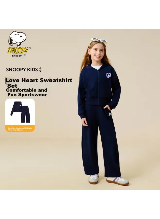 Комплект с капюшоном и изогнутыми штанами Snoopy, темно-синий