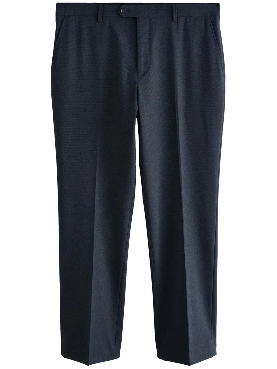 Брюки Next Regular Pleated Pants 'Motionflex' темно-синего цвета
