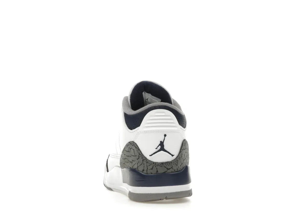 Детские кроссовки с принтом слоновья кожа Jordan 3 Retro Jordan, White/Midnight Navy/Cement Grey/Black — фото 4