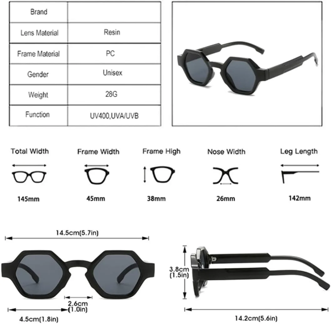 

Женские модные солнцезащитные очки Polygon с прозрачными линзами Ocean Lens UV400, модные мужские очки в стиле ретро, ​​желто-фиолетовые UUPTTPL, Black Purple